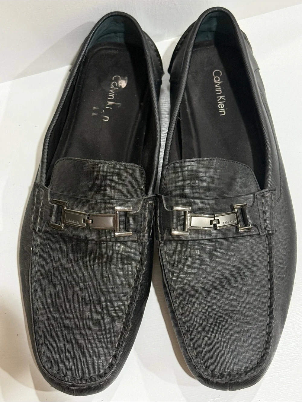 Calvin Klein Black Men’s Slip-On Magnus Penny Loafers with Metal Bit size 13